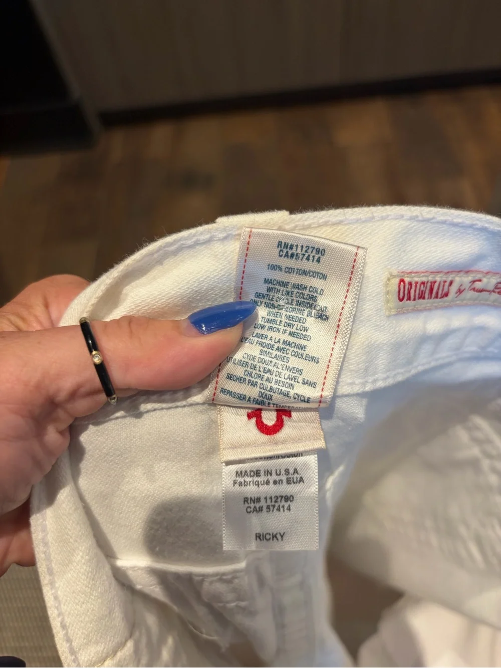 Vintage True Religion Ricky White Jeans Men’s 42x32 Made in USA Straight Leg